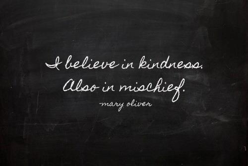 kindness and mischief mary oliver quote